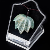 Natural crystal agate Canadian maple leaf necklace