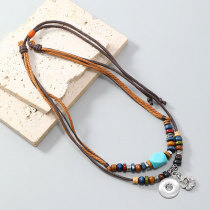 Bohemian turquoise flower pendant with multiple layered necklaces fit 20MM Snaps button jewelry wholesale