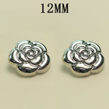 12MM Metal  flower snap button charms