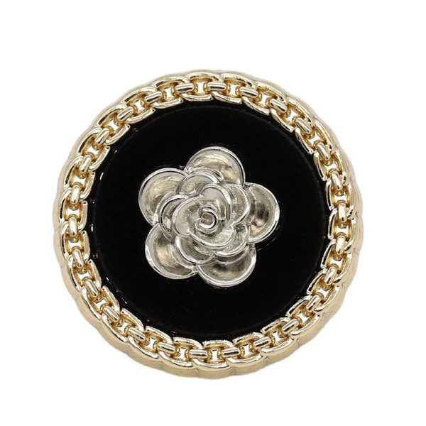 23MM Metal  flower snap button charms