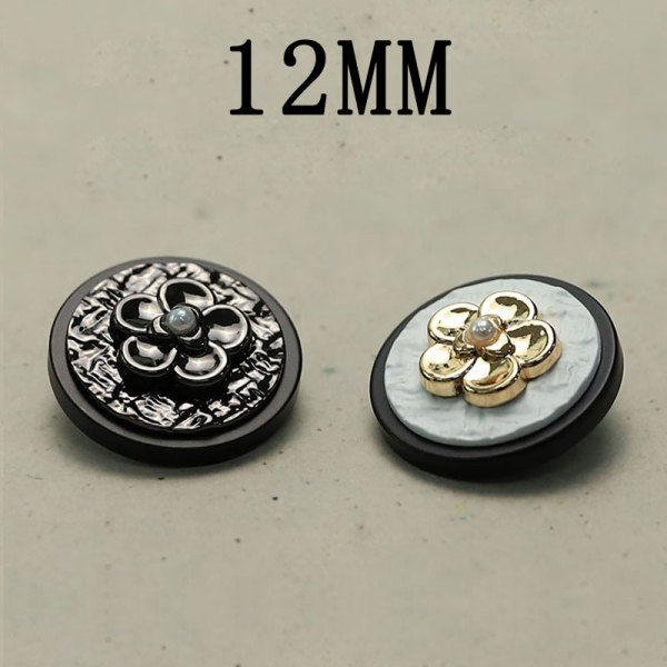 12MM Metal  flower snap button charms