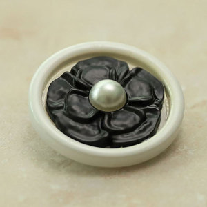 25MM Metal pearl flower snap button charms