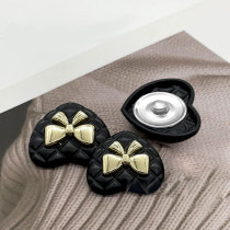 25MM Metal bow love snap button charms