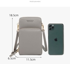 Single shoulder crossbody bag, leather small bag, touch screen mobile phone bag