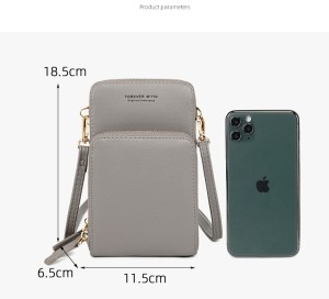 Single shoulder crossbody bag, leather small bag, touch screen mobile phone bag