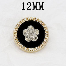 12MM Metal  flower snap button charms