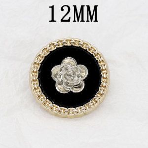 12MM Metal  flower snap button charms