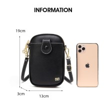 Single shoulder crossbody bag, leather small bag, touch screen mobile phone bag