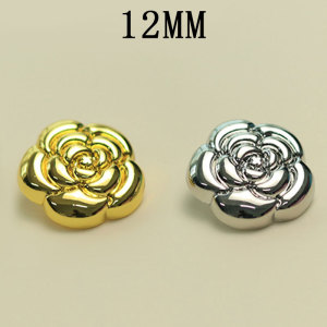 12MM Metal  flower snap button charms