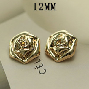 12MM Metal  flower snap button charms