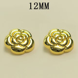 12MM Metal  flower snap button charms