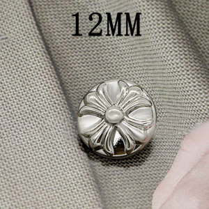 12MM Metal  cross snap button charms