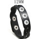 Knitted leather colored bracelet with adjustable retro leather bracelet fit 12MM Snaps button jewelry wholesale