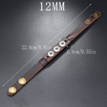 Simple and creative light board multi-layer cowhide bracelet with adjustable retro leather bracelet fit 12MM Snaps button jewelry wholesale