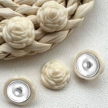 20MM rose Resin snap button charms