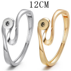 Irregular Twisted Thread Simple Open Bracelet fit 12MM  Snaps button jewelry wholesale
