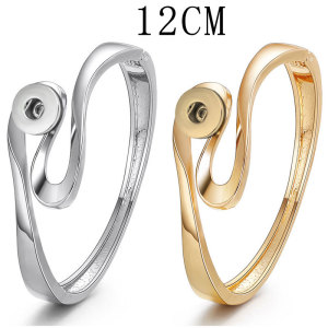 Irregular Twisted Thread Simple Open Bracelet fit 12MM  Snaps button jewelry wholesale