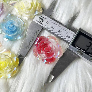 20MM rose Resin snap button charms