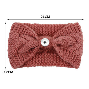 Fried Dough Twists Knitted Hair Band Warm Hair Ornament fit 20MM Snaps button jewelry wholesale