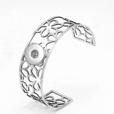 Stainless steel flower Opening  Bracelets fit 20MM  Snaps button jewelry wholesale