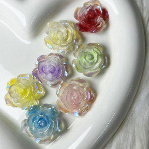 20MM rose Resin snap button charms
