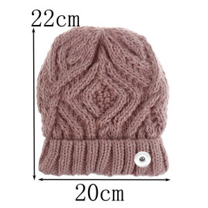 Autumn and Winter Knitted Duck Tongue Hat Fashion and Warm Versatile Beret fit 20MM Snaps button jewelry wholesale