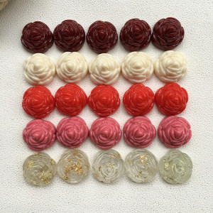 20MM rose Resin snap button charms