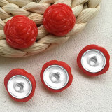 20MM rose Resin snap button charms
