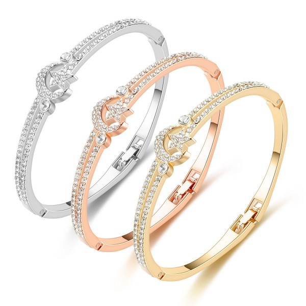 Diamond studded star moon openable bracelet