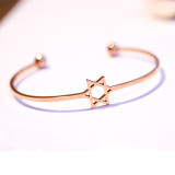 Lucky Hollow Open Hexagram Star Bracelet