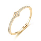 Diamond Heart Love Crown Open Bracelet