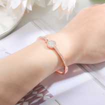 Sweet and versatile geometric diamond inlaid openable bracelet