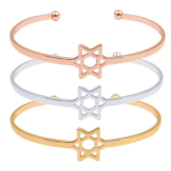 Lucky Hollow Open Hexagram Star Bracelet