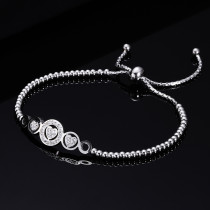 Stainless Steel Valentine's Day Love rhinestone Bracelet