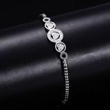 Stainless Steel Valentine's Day Love rhinestone Bracelet