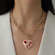 Valentine's Day Love Drops Oil Pearl Earrings Necklace Set