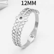 Stainless steel diamond hollow pattern bracelet fit 12MM  Snaps button jewelry wholesale