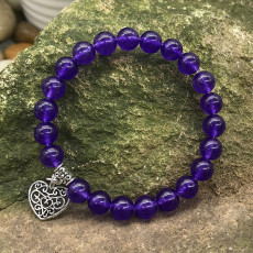 Valentine's Day Love Natural Stone Elastic Bracelet