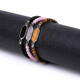 Natural Stone Powder Crystal Tiger Eye Stone Bracelet