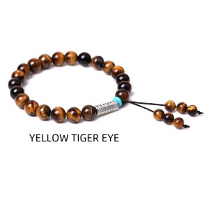 Natural stone striped red agate turquoise woven bracelet