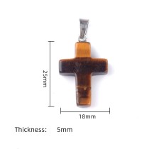 Cross natural crystal agate pendant