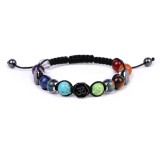 Yoga Colorful Stone Warm Color Changing Bead Knitted Bracelet