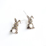 Easter Wood Vintage  Rabbit Earrings