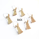 Easter Wood Vintage  Rabbit Earrings
