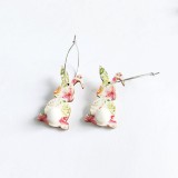 Easter Wood Vintage  Rabbit Earrings