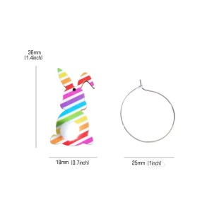 Easter Wood Vintage  Rabbit Earrings