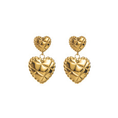Stainless Steel Retro Love Round Star Earrings
