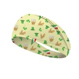 St. Patrick's Day printed headband with Irish clover elastic headband and wide banded headscarf