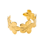 Stainless steel butterfly flower leaf irregular bracelet