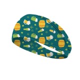 St. Patrick's Day printed headband with Irish clover elastic headband and wide banded headscarf